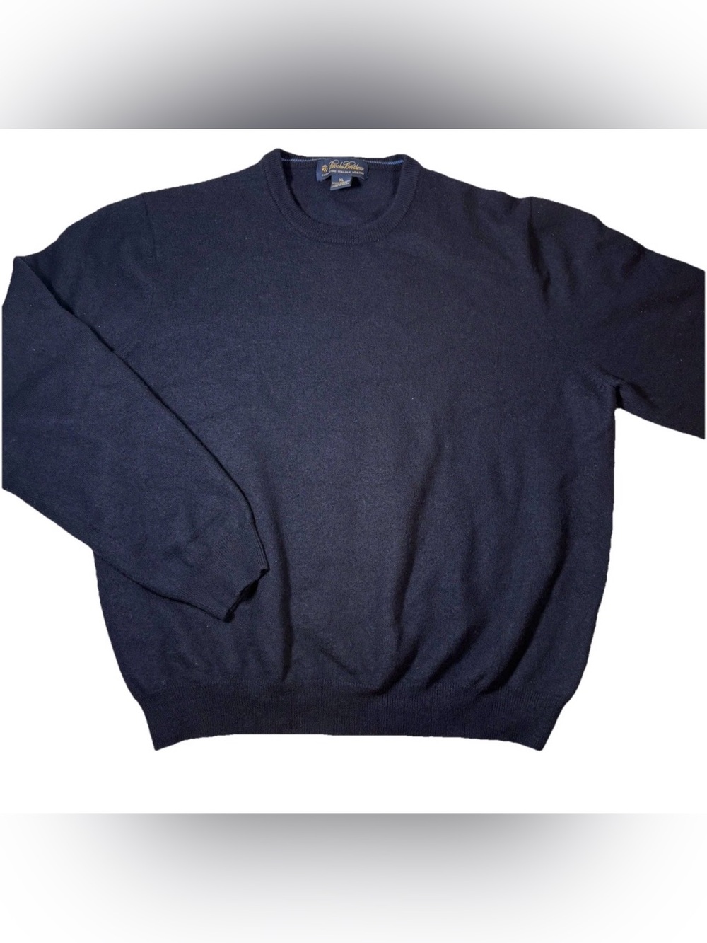 Brooks Brothers Extra Fine Italian Merino Wool Dark Navy Crewneck Sweater